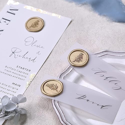 Miniatura 4 de UNIQOOO - Barras de cera mini para pistola de pegamento para sello de cera  Oro metálico prosecco, ideal para invitaciones de boda, tarjetas