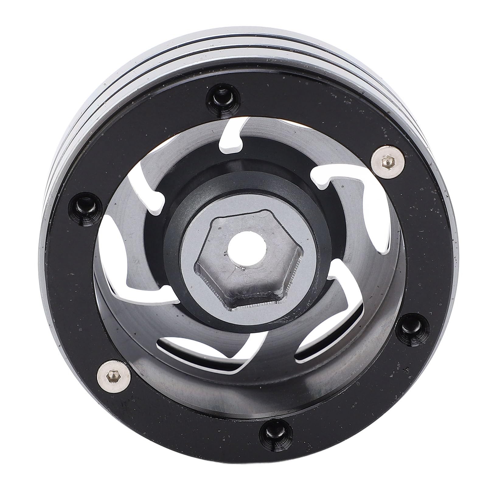 4 szt. Zestaw Obręczy Koła ze Stopu Aluminium CNC RC Beadlock Odporny na ścieranie dla Gąsienic RC (Kolor Ti)