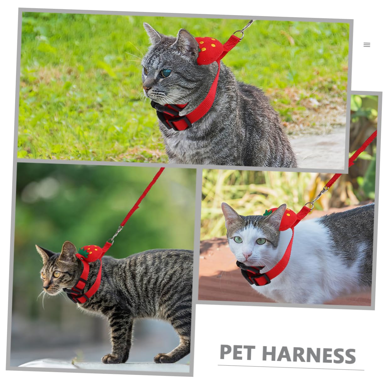 HANABASS 4Pcs Adjustable Bunny Harness Leash Set for Small Pets Cute Cartoon Vest Kit for Rabbits Ferrets and Kittens Comfortable Cross Strap Design for Outdoor Walking