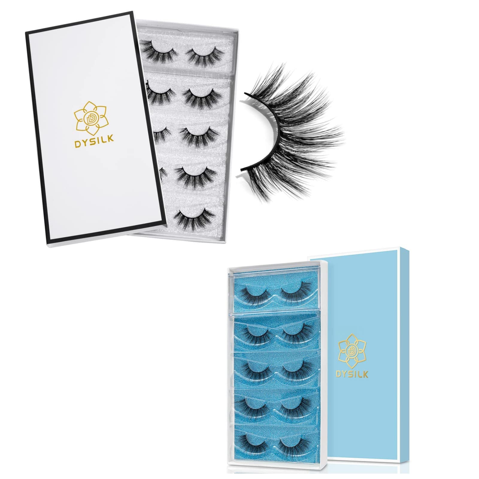 DYSILKLashes Natural Look - 5 Pairs 6D Lashes Faux Mink Eyelashes