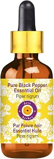 Deve Herbes Pure Black Pepper Essential Oil with Glass Dropper 5ml (0.16 oz)