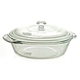Fire-King Casserole Baking Dish with Lid, Glass, 2-Quart