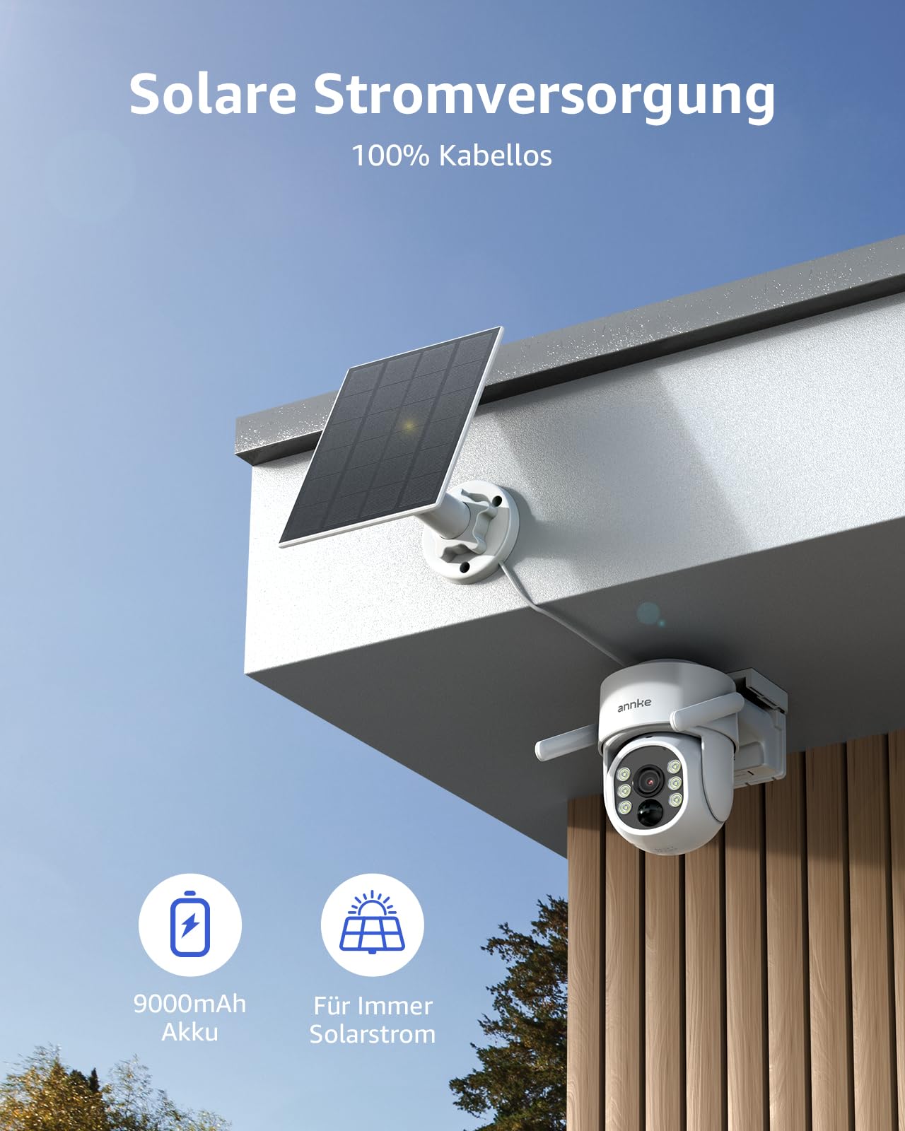 ANNKE 4MP Überwachungskamera Set Aussen WLAN mit 12''Monitor, 10CH 4K Wireless NVR, 2X 4MP PTZ WiFi Kameras mit 2-Wege Audio, Farbe Nachtsicht, Personenerkennung, Spotlight Alarm, 128GB SD Karte