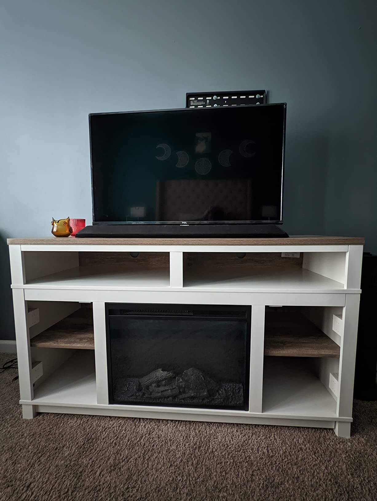 29/mo Finance Ameriwood Home Carver Electric Fireplace TV Stand for