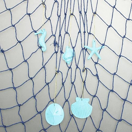 Miniatura 8 de 30 piezas de adornos de estrella de mar de resina, caballito de mar, erizo de mar, concha y conchas marinas con cuerda para árbol de Navidad,
