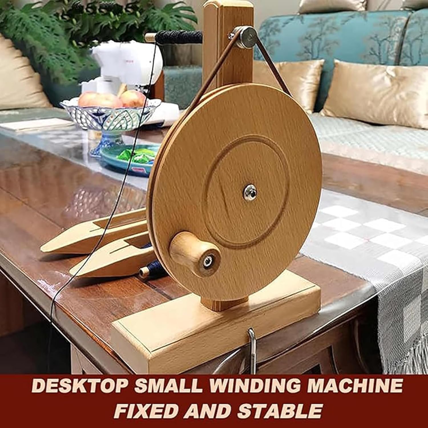 Handmade Wooden Yarn Spinning Wheel, Yarn Ball Winder Swift, Manual Hand Operated Winder, Core Inner Diameter 5-7mm, for Hand Loom Winding, Weaving Various Yarns
