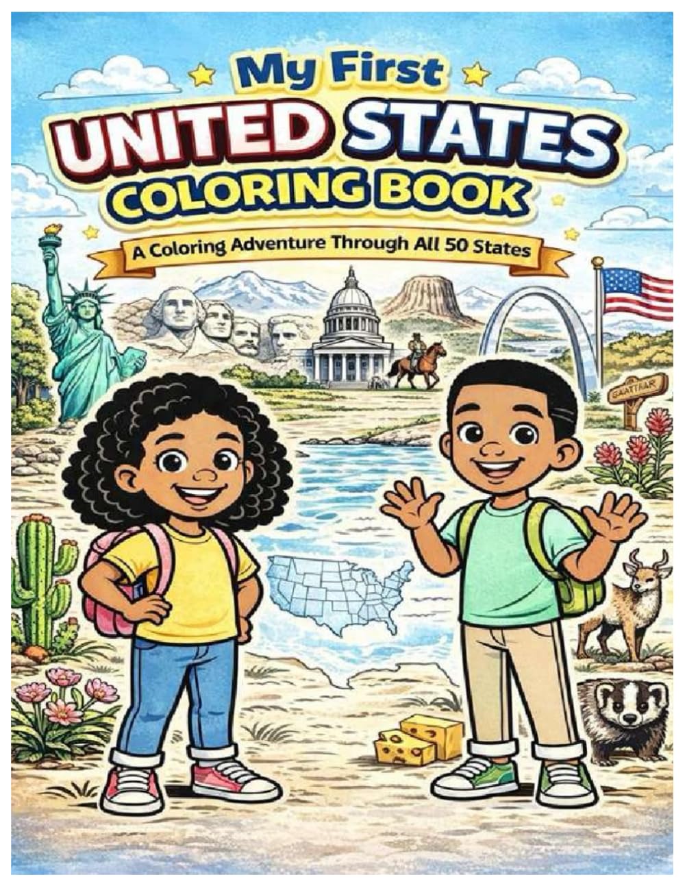 My First United States Coloring Book: A Coloring Adventure Through All 50 States