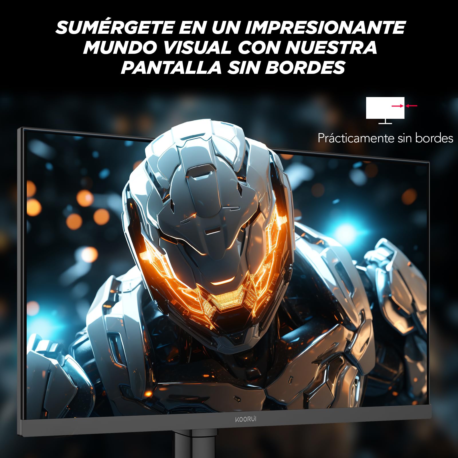 KOORUI G2511E 320Hz 24.5" Full HD Fast IPS Monitor Gaming, GTG 1ms, 1920x1080, Adaptive Sync, HDR400, 95% DCI-P3, Altura Ajustable, Giratorio, Inclinación, 2xHDMI 2.0, DP 1.4, VESA