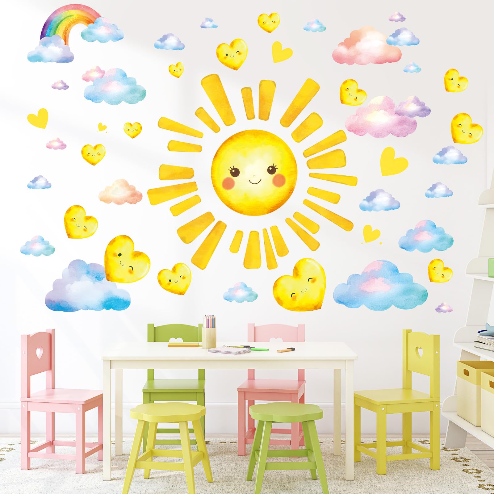 SHUCHING Large Sun Wall Stickers Peel and Stick - Image 2
