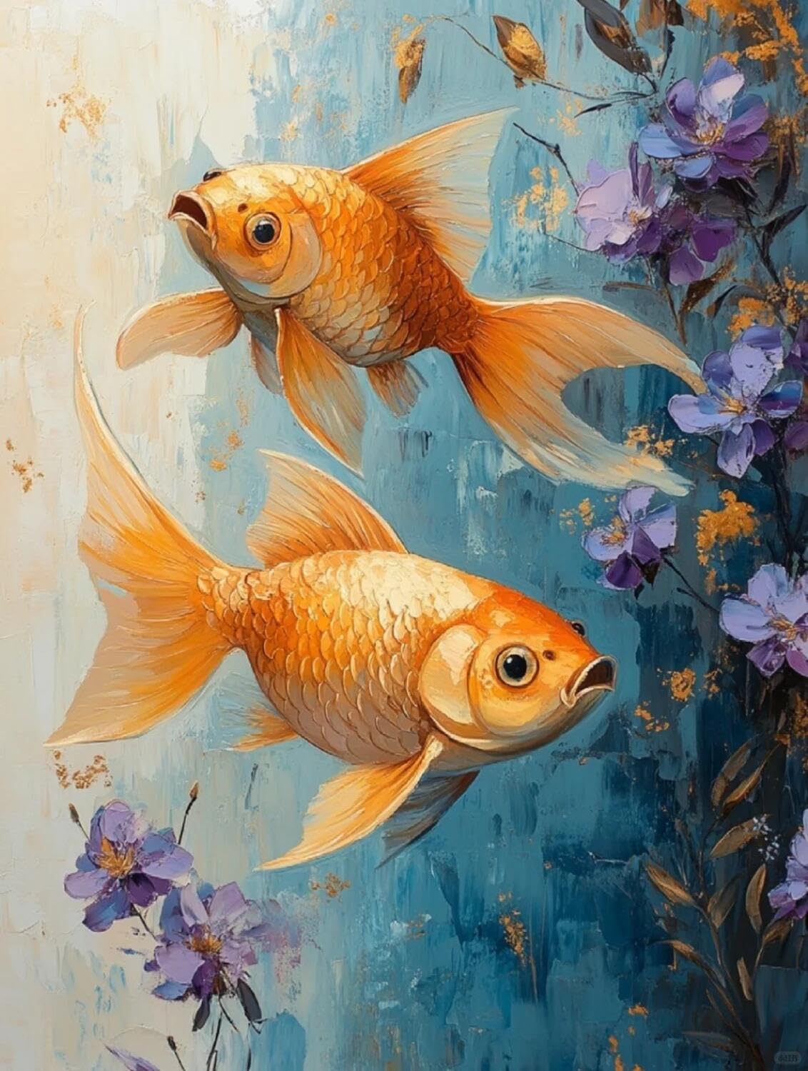Rqwybcaxn Embroidery Beads Kit Flowers and carp 40x50cm