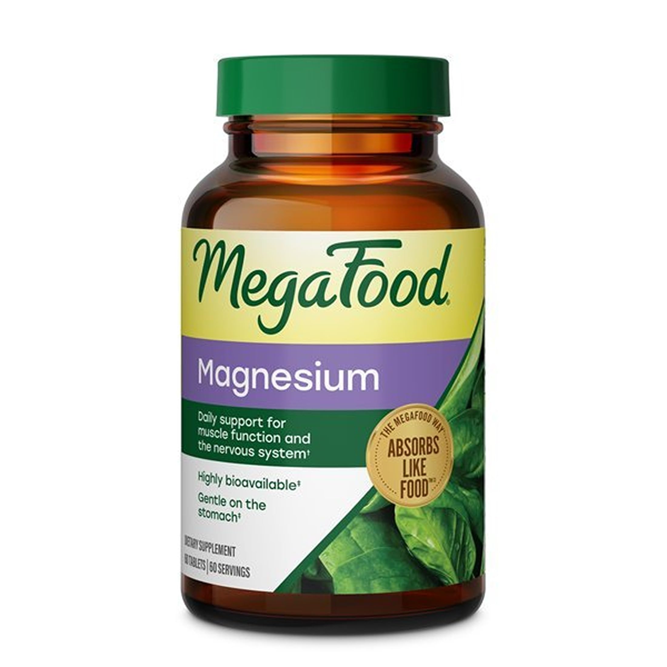MegaFood Magnesium Glycinate, Heart & Nervous System Support, 60 Tablets