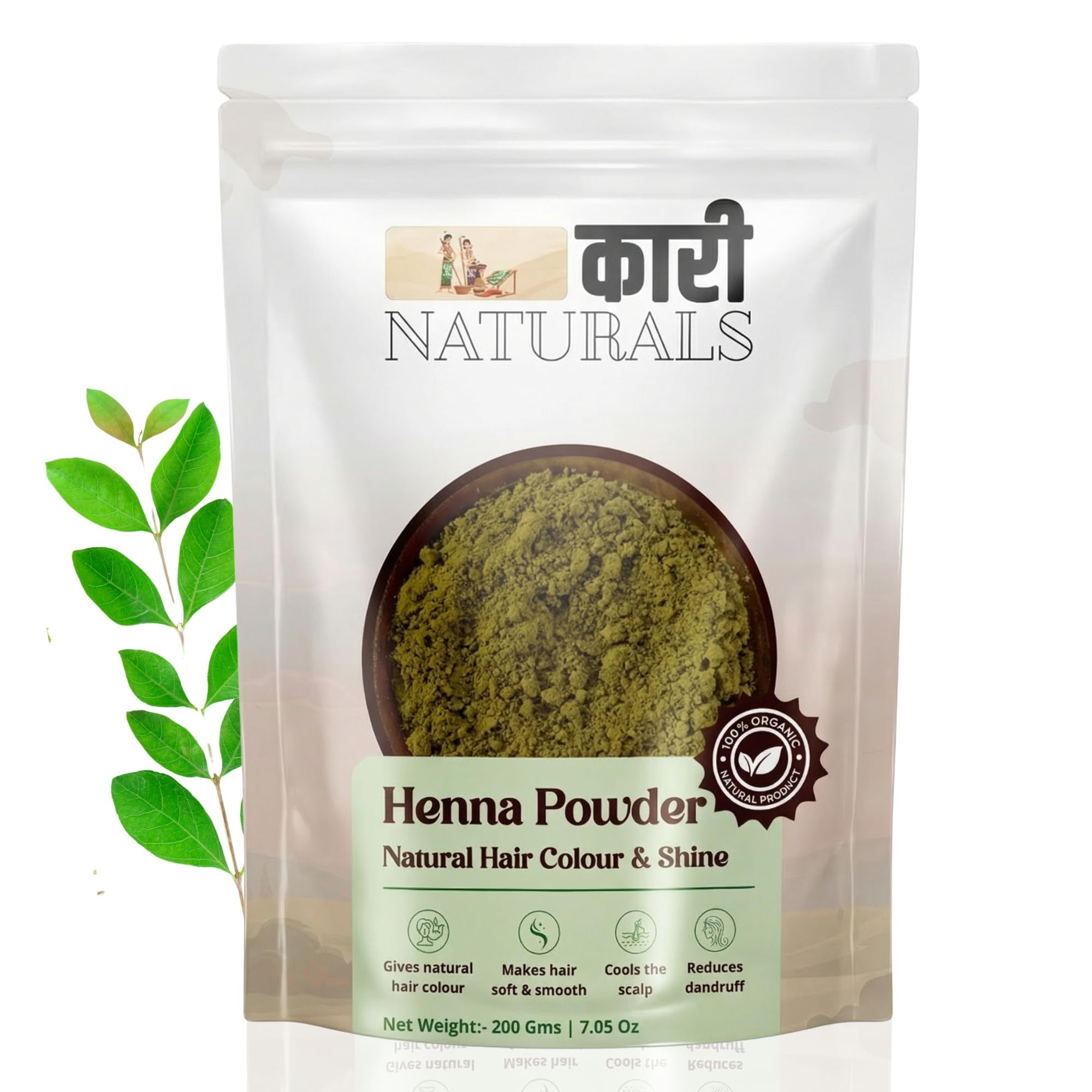Rajasthani Heena powder (200 Grams) |Natural hair colour, nourishes & strengthens hair & roots, reduce dandruff, controls fizzy hair & itchy scalp |No chemicals, 100% Natural & organic-image-16