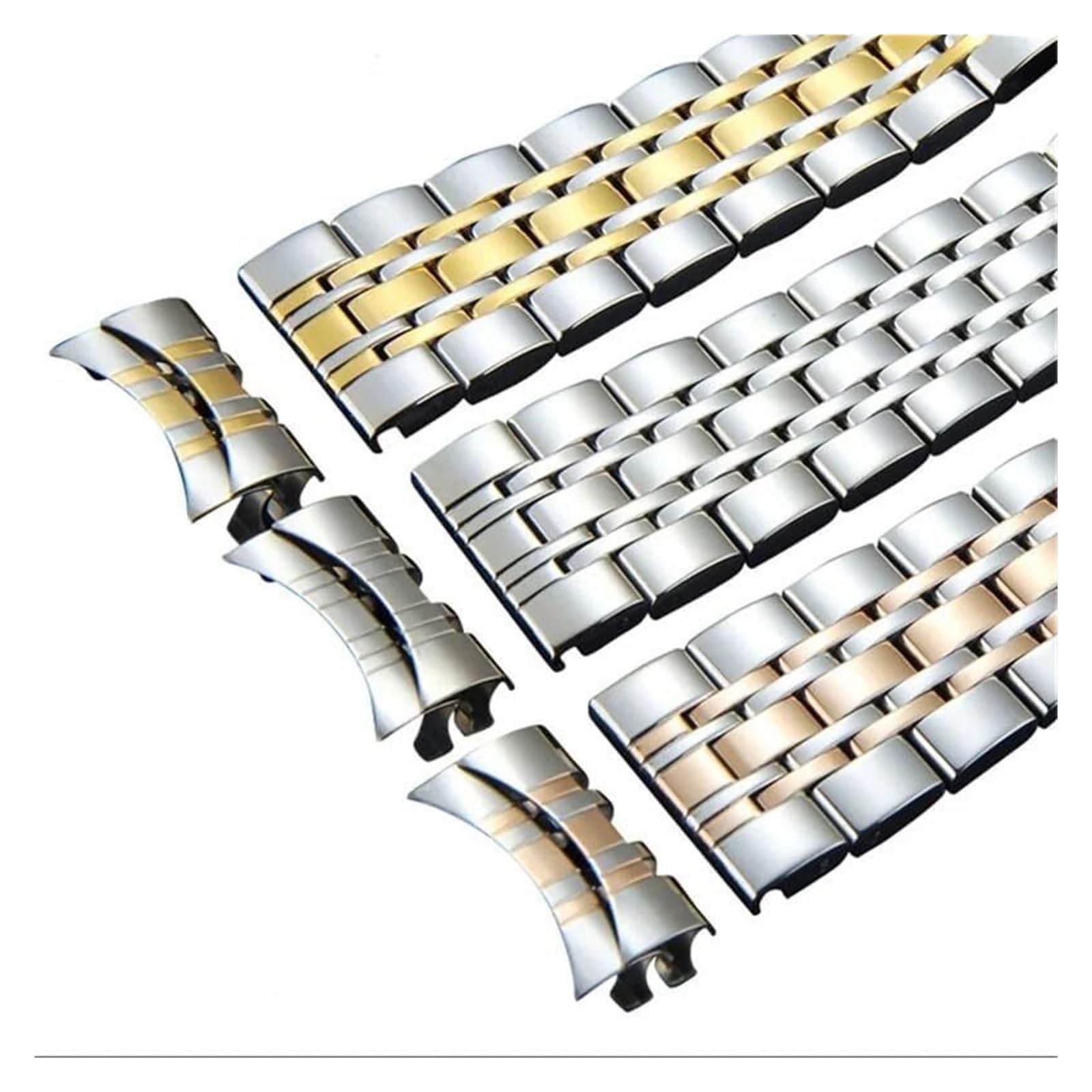 Pasek do zegarka Solidny pasek do zegarka ze stali Paski do zegarków 12 14 15 16 17 18 19 20 21 22 23 26 24mm pasek do zegarka ze stali nierdzewnej 2w1 zakrzywiony prosty pasek do zegarka bransoletka