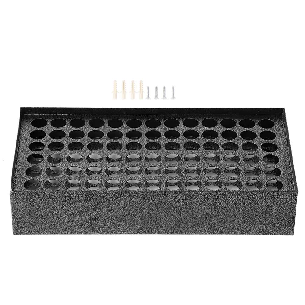 Dioche Tattoo Ink Cup Holder, 78 Holes Tattoo Pigment Ink Cup Caps Holder, Black Iron Tattoo Pigment Ink Cup Holder Rack for Permanent Makeup Tattooing Tool Tattoo Accessories