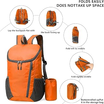Yoolly Lightweight Foldable Backpack, Small Hiking Rucksack, Waterproof Packable Backpack for Men Women Kids, Durable Rucksack for Outdoor Sport Travelling Hiking Camping Biking Walking