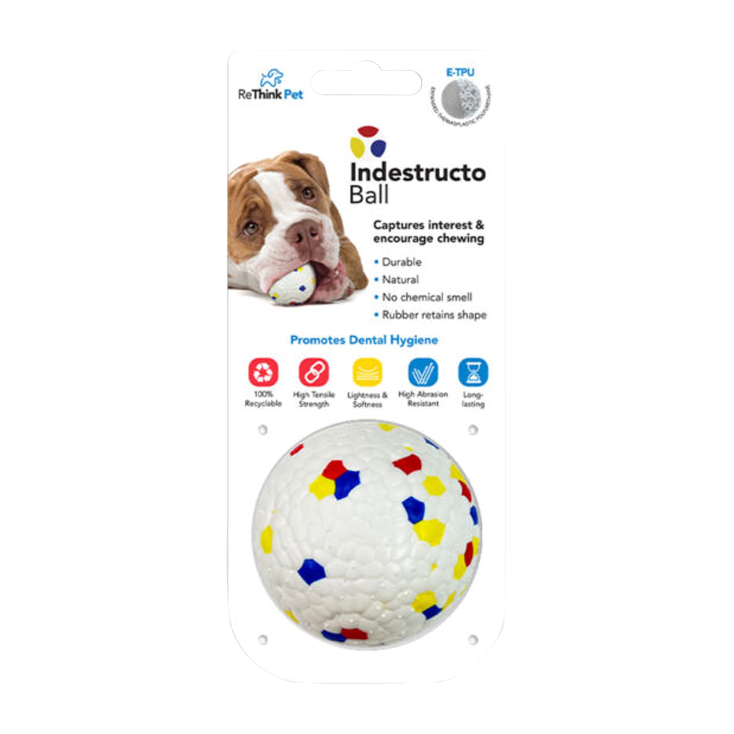 Indestructo Ball Durable Dog Toy for Strong Chewers Long-Lasting Rubber Ball for Fetch Boredom Relief Outdoor Play