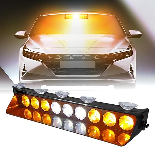 Miniatura 1 de Luz estroboscópica de emergencia para tablero de 9 LED, luz estroboscópica de emergencia con 18 patrones intermitentes con ventosas para