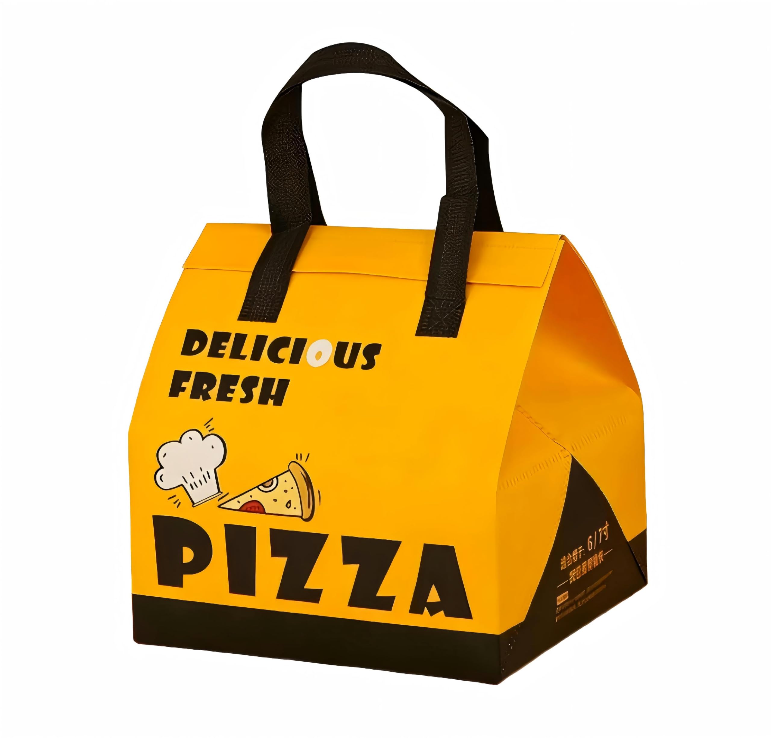 50 Stücke Pizza-Liefertasche Isoliertasche für 6-12 Zoll Pizza wasserdichte Ölfeste Liefertasche aus Vliesstoff und Aluminiumfolie Wiederverwendbar Für Pizza Kuchen Getränke Grillgut (B, XL)