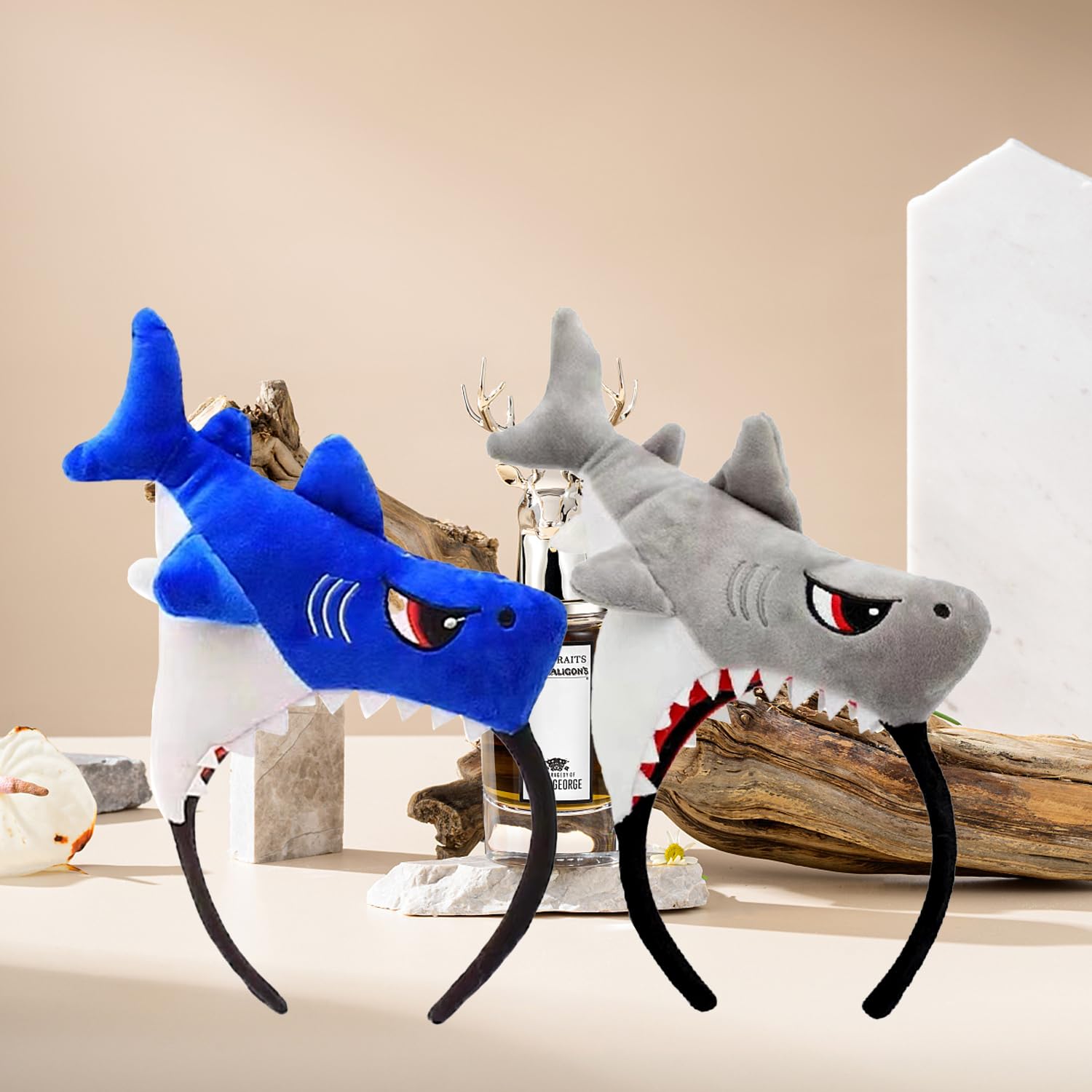 AOVNA 2pcs Shark Headband Fish Animal Hairbands Sealife Animal Headwear for Halloween Christmas Festival Theme Party Cosplay Costume Accessory - Image 3