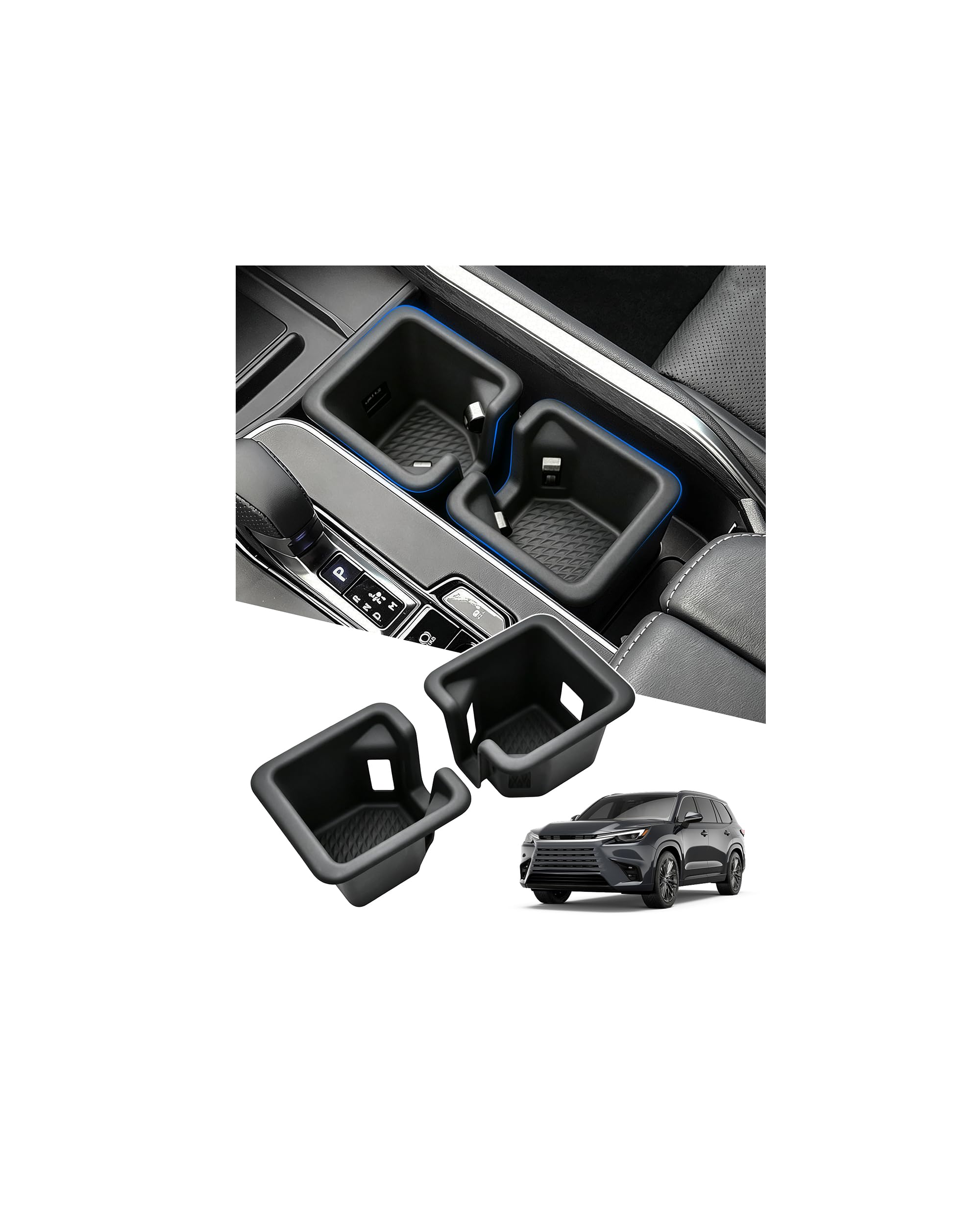 Cup Holder Inserts for 2024-2026 Lexus TX (TX350 TX500h TX550h+)
