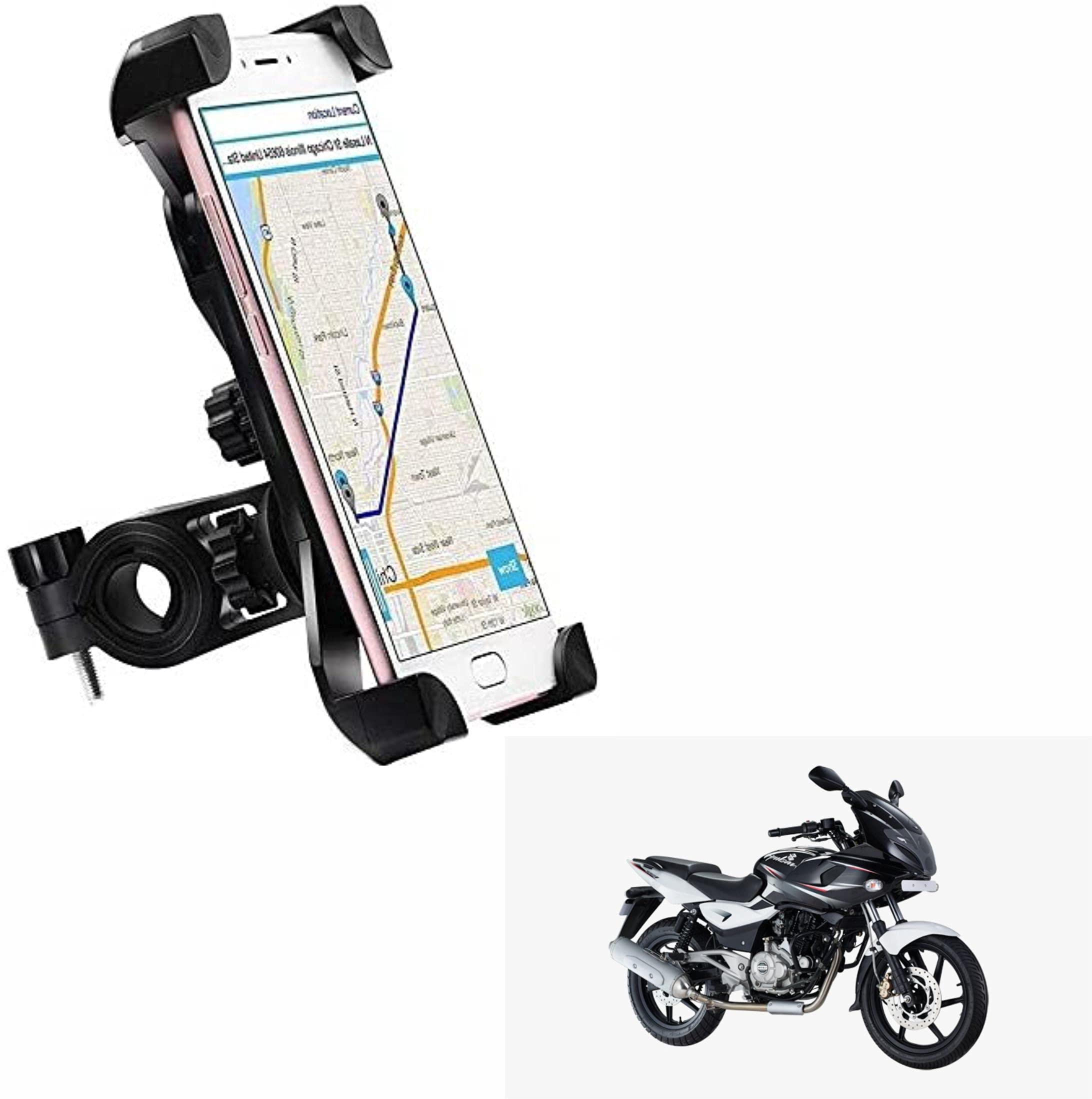 Miwings Bike Phone Mount Anti Shake and Stable Cradle Clamp with 360° Rotation Bike Phone Holder for Bajaj Pulsar 220 F (1 PCs, Black)-image-9