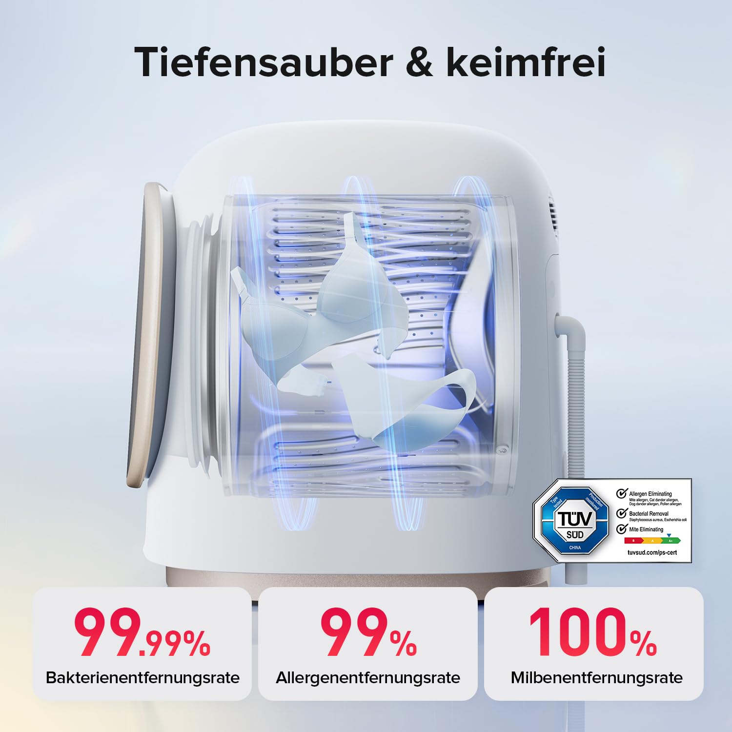 Roborock Zeo Mini Waschtrockner 1 kg Waschen 0,5 kg Trocknen Zeo-cycle Niedertemperatur-Trocknung LintClear Selbstreinigungssystem Intelligente Dosierung 20+ Programme