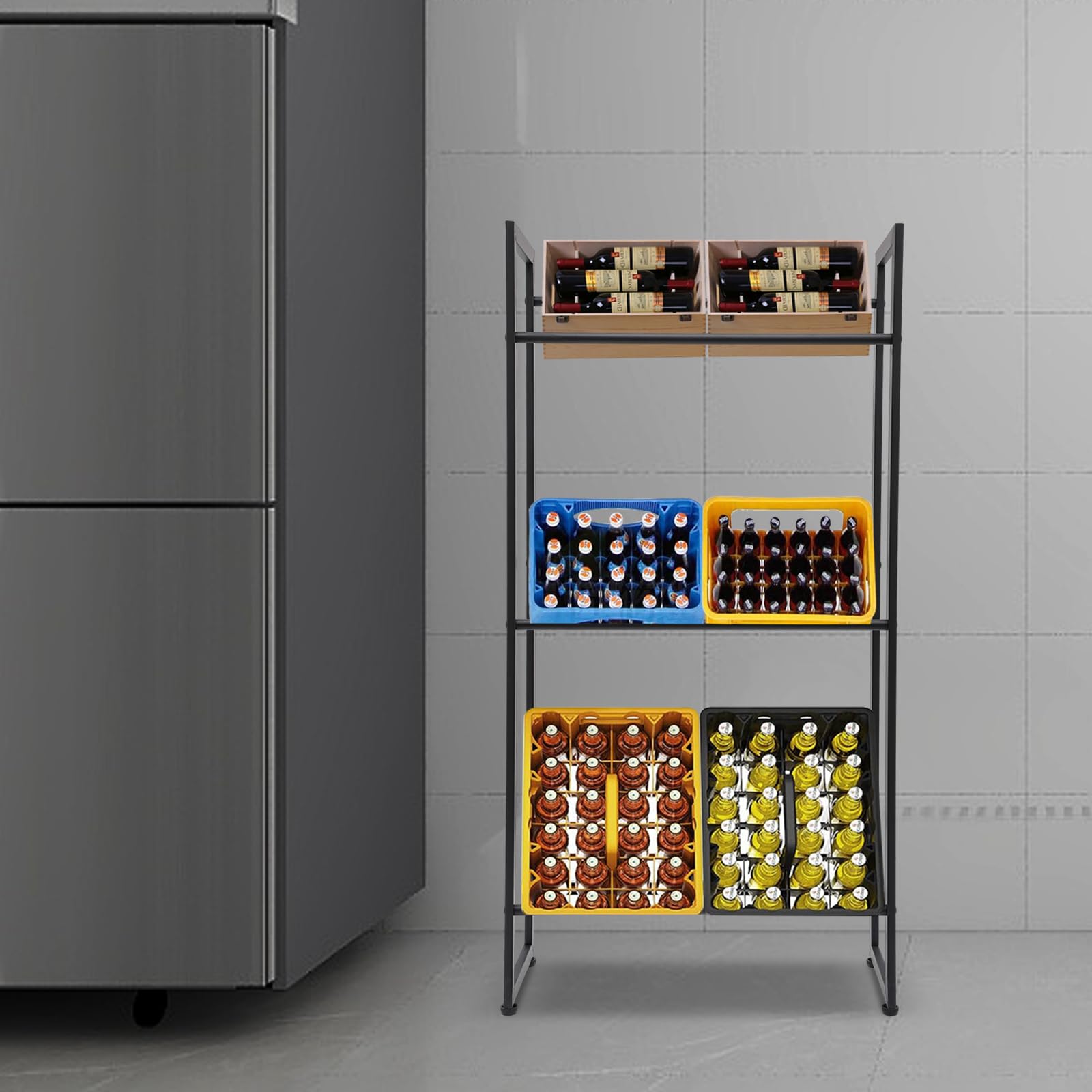 Scaffale a 3 ripiani, rettangolare, per cucina, dispensa, ristorante, soggiorno, ripostiglio, bar o cantina e può essere utilizzato per gli organi