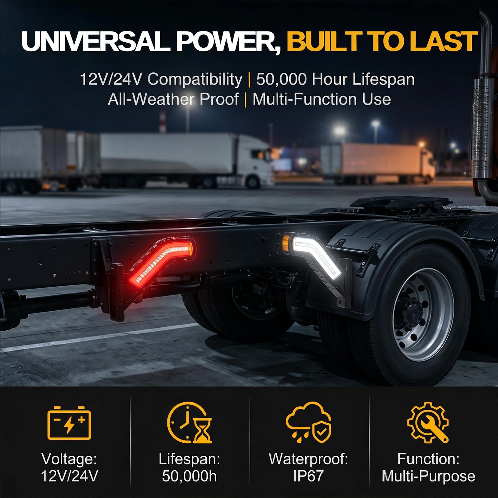 2 x LED Begrenzungsleuchten 12-24V, Seitenmarkierungsleuchten wasserdicht für LKW, PKW, Wohnwagen, Anhänger – Weiß/Rot