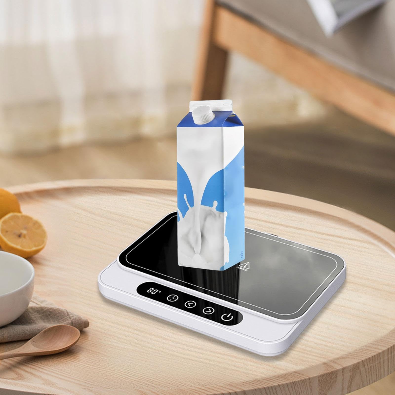 Scalda tazze robusto per scrivania 8H Spegnimento automatico Ampia piastra riscaldante Contenitore per alimenti Base riscaldante Accessorio 50W per tè, Bianco
