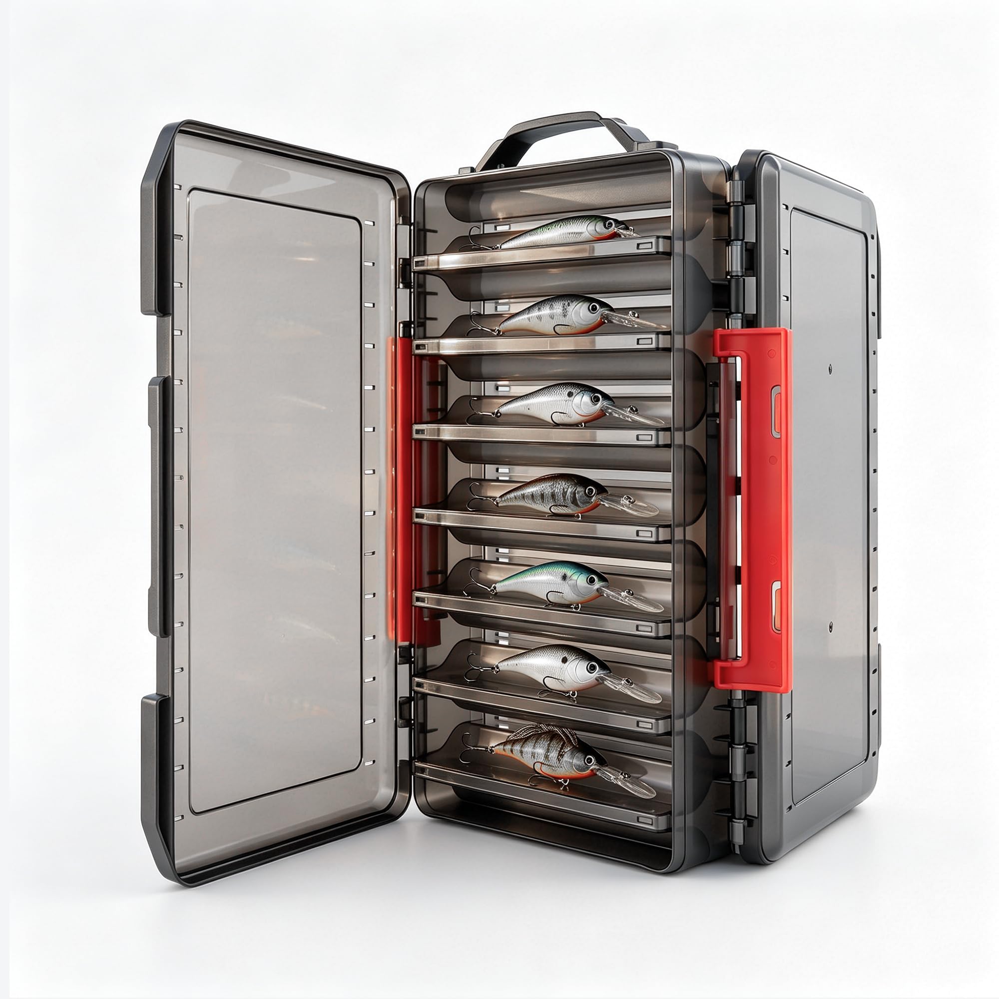 Double Sided Fishing Lures Box,Fishing Lure Tackle Box,27.5x19.5x5cm