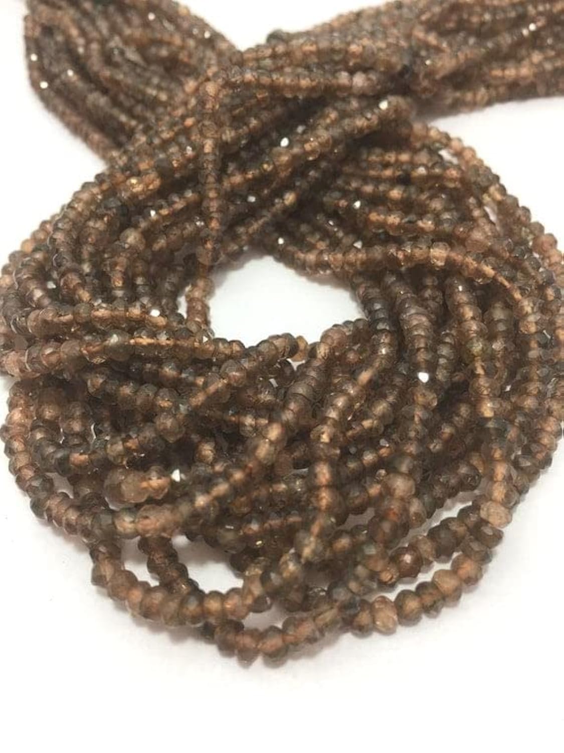Perles en andalousite naturelle facettée 3mm pour création de bijoux uniques