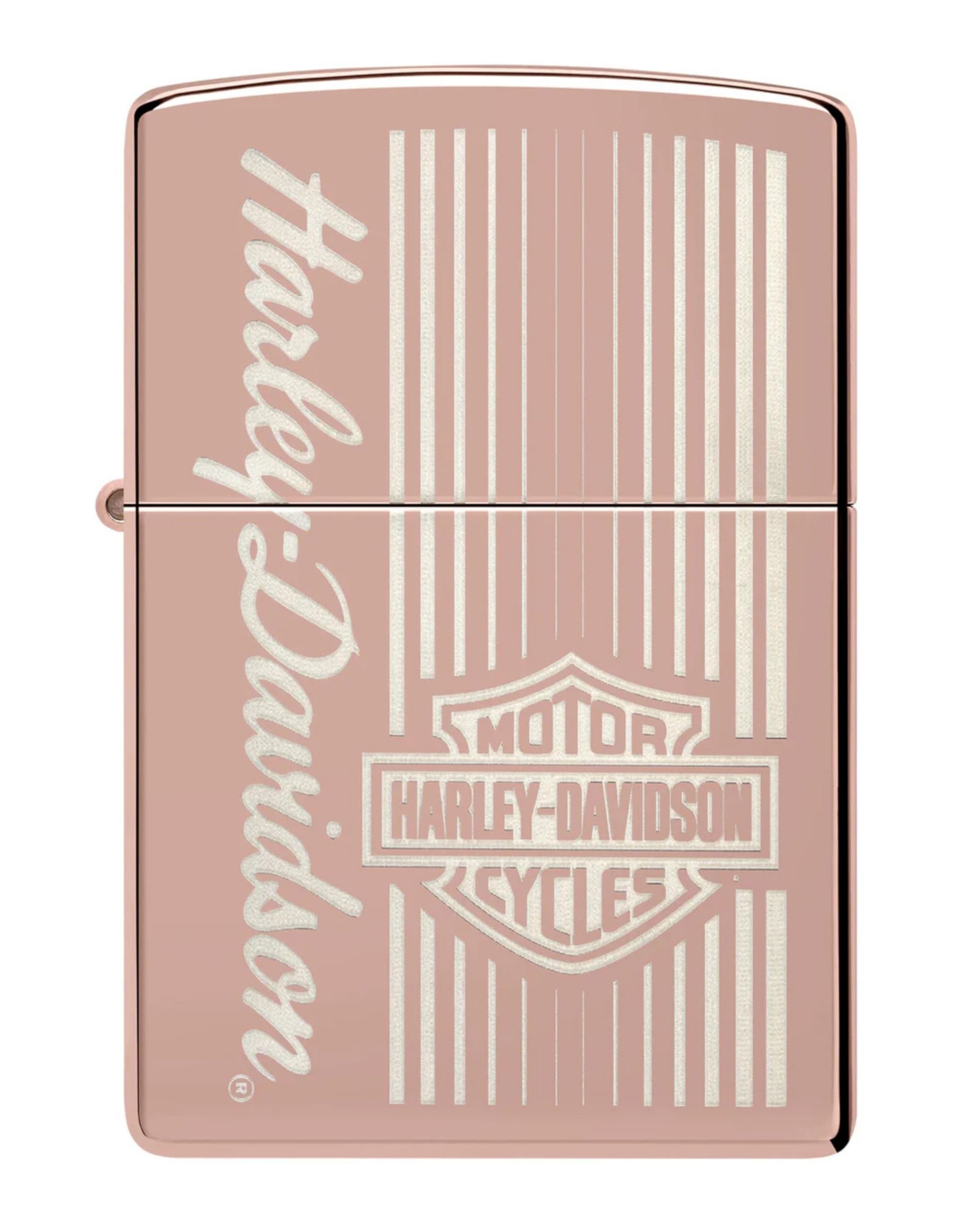 Zippo Windproof Lighter, Harley-Davidson Design, High Polished Rose Gold, Laser Engraving, Refillable, Reusable - Image 2