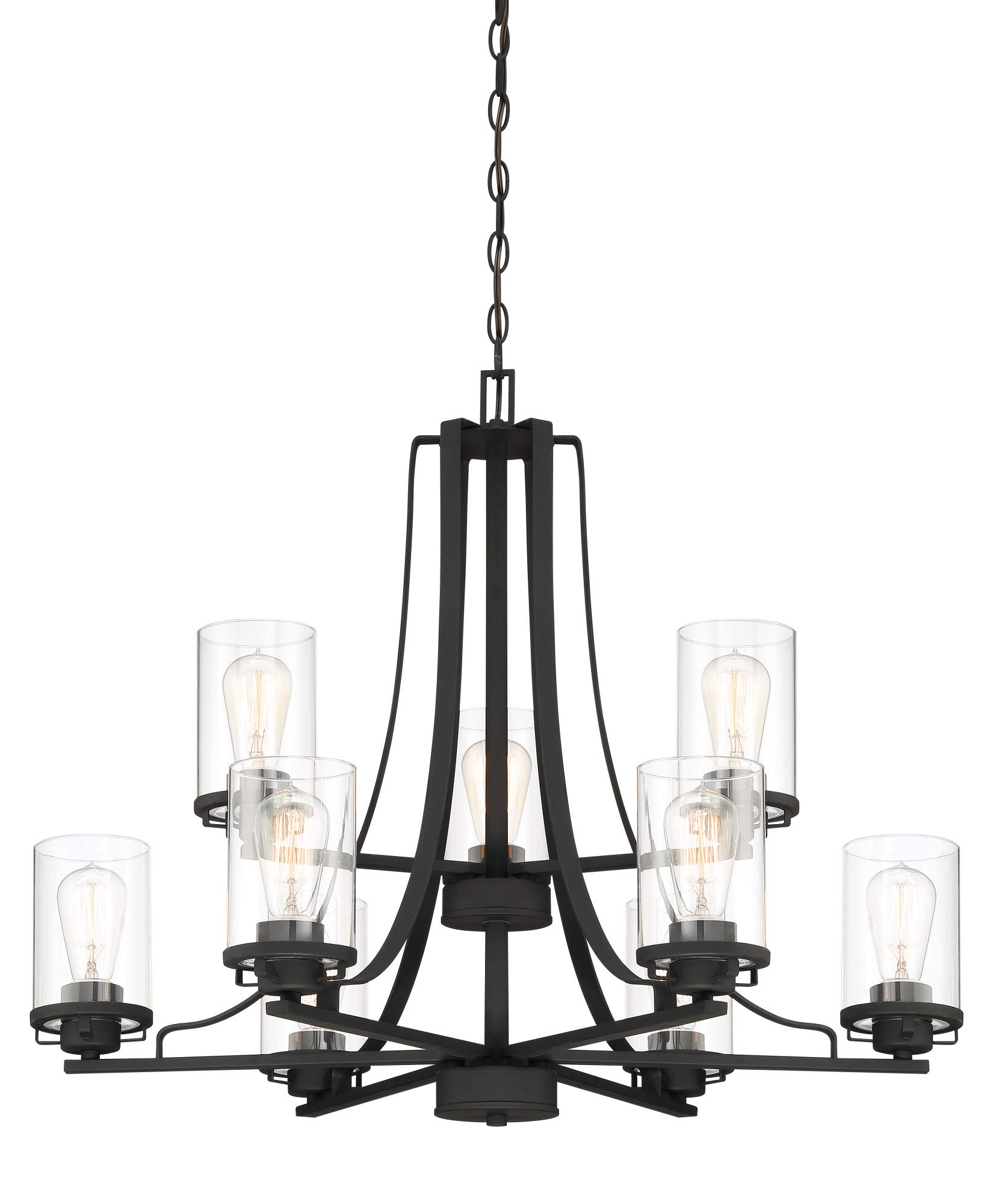 DESIGNERS FOUNTAIN Jedrek 9-Light Chandelier, Black, 93389-BK