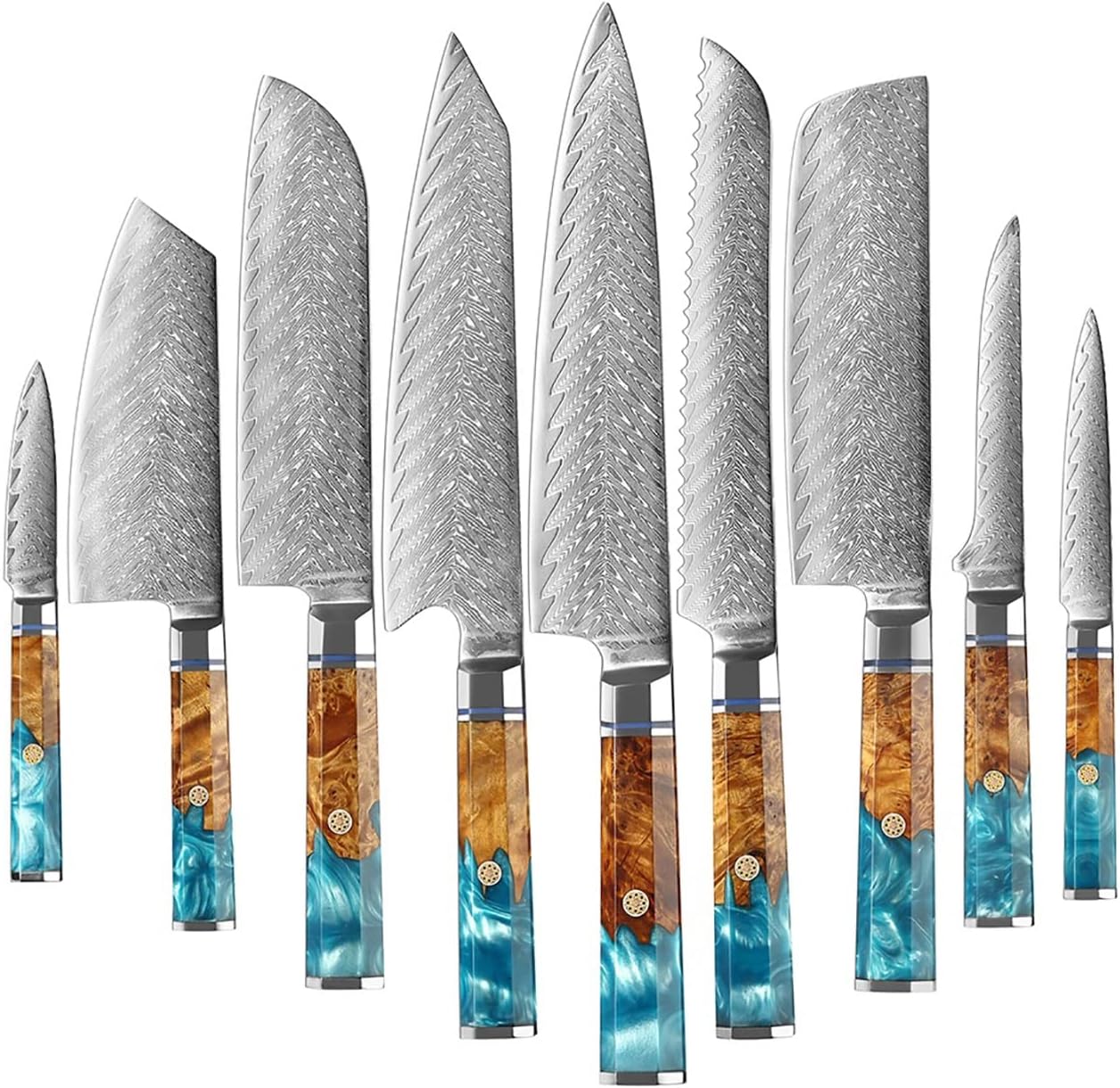 Set Cuchillos Cocina 9 Piezas Acero Aleación