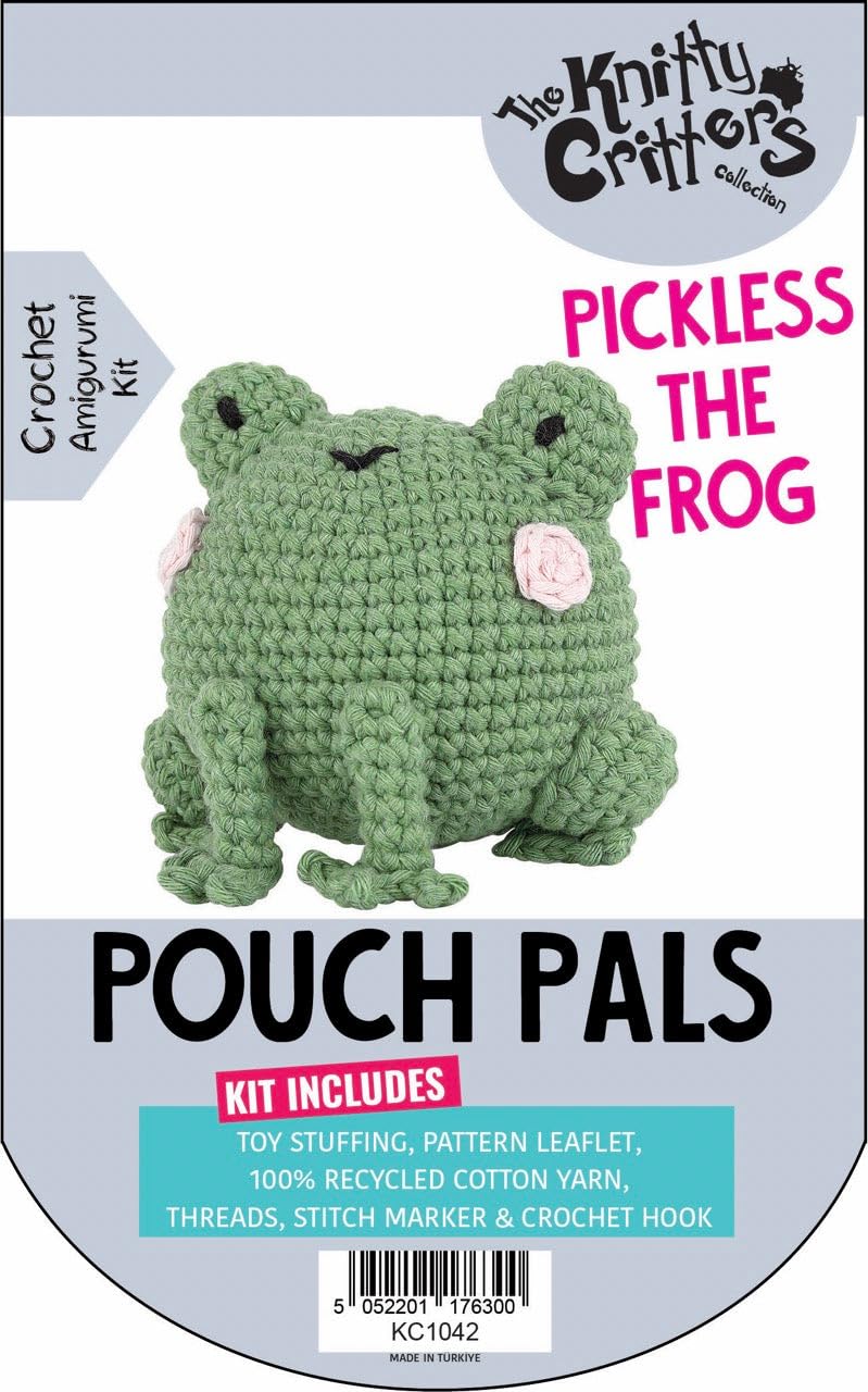 Knitty Critters - Pouch Pals Crochet Kit - Pickles The Frog, 10Cm - Image 3