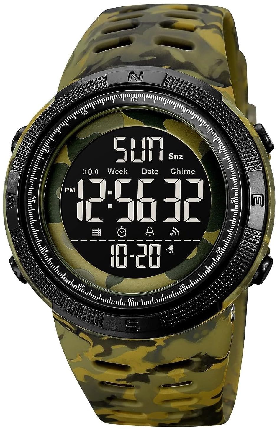 V2A Resin Military Camouflage Green Digital Watch For Men And Boys Sports Watch With Dual Time 5 Atm Waterproof Latest Men Watch|Gifts For Men|Gift For Husband | Birthday Gifts,Black Dial,Brown Band (B0CJ3BRSW1) Amazon Price History, Amazon Price Tracker