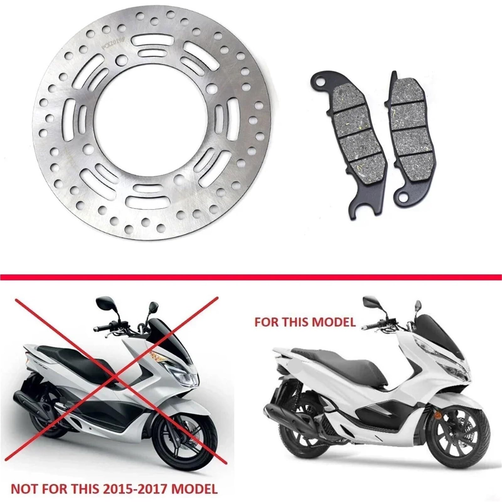 Disco freno anteriore Pastiglia freno a disco anteriore per moto adatta per Honda PCX125 PCX 125 2018-2021 Parti senza ABS Disco Freno