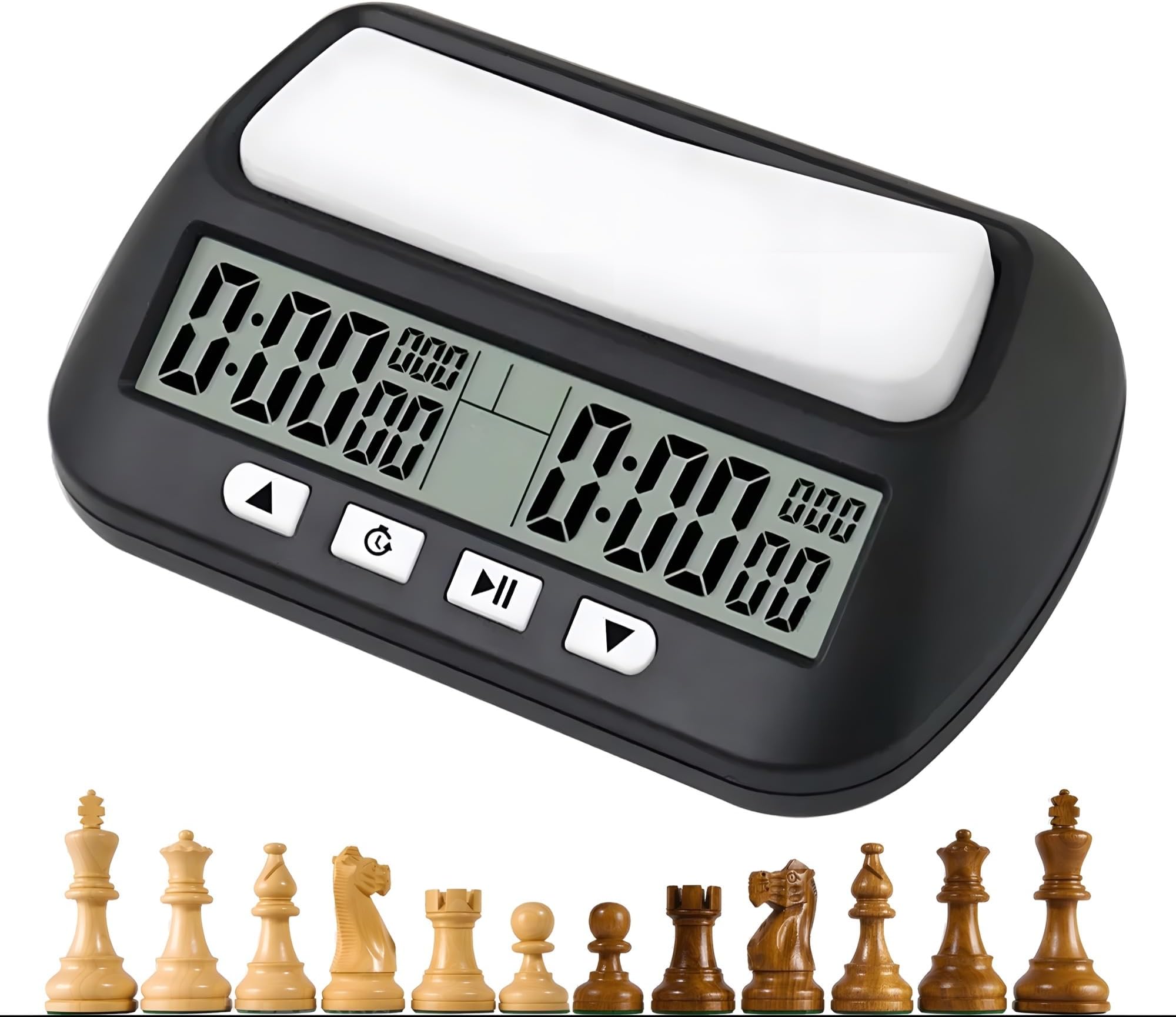 24x7 eMall Pro Chess Clock for Professional Board Games Timer Clock Digital Chess Timer Professional for Board Games Timer Delay Basic Bonus Count up and Count Down Black