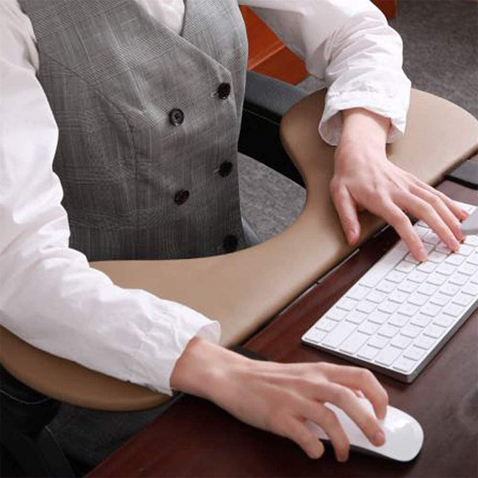 Reposamuñecas,Ordenador Apoyabrazos para, Ergonómico Ajustable del Escritorio De La Computadora Apoyabrazos, Ideal para Usar En El Hogar Y La Oficina, Reposamuñecas De Muñeca Ajustable