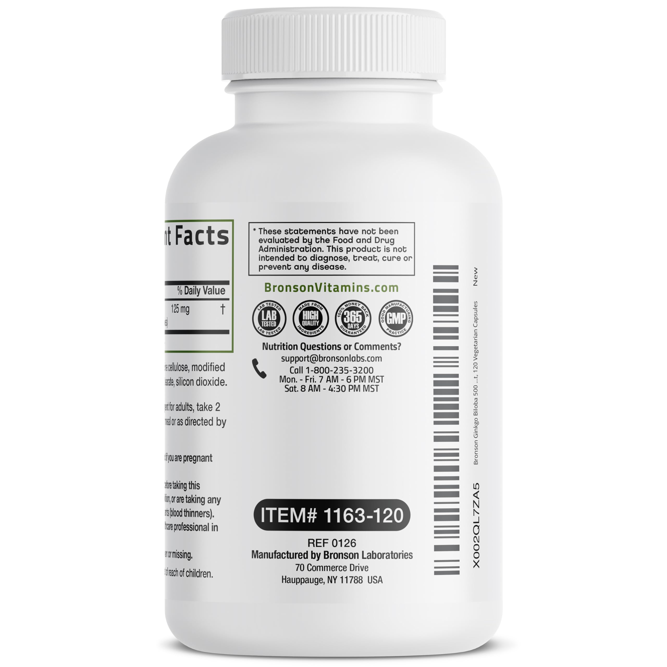 Bronson Ginkgo Biloba Extra Strength Brain & Memory Support 120 Capsules — Amazon image 7