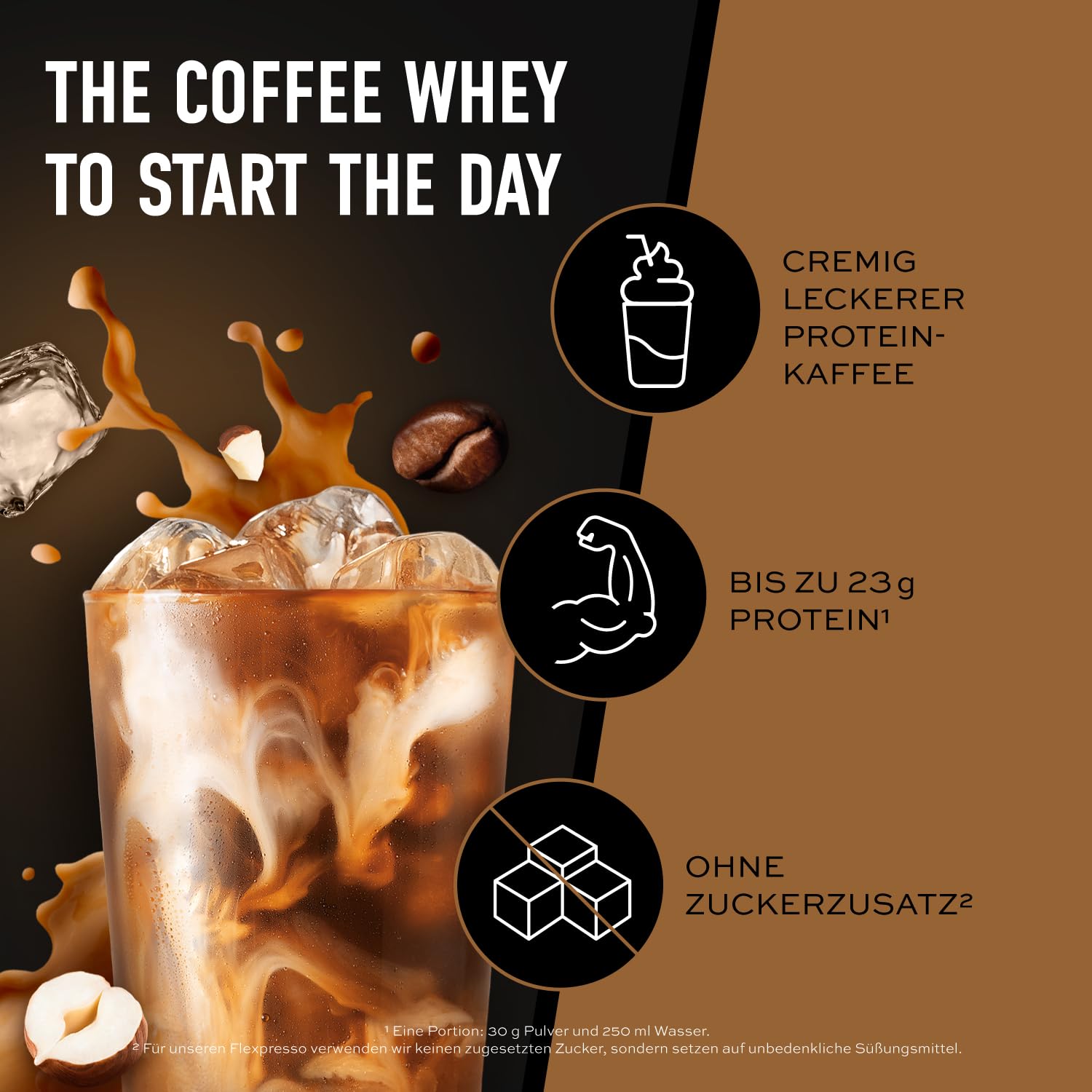 ESN Flexpresso Protein Coffee, Hazelnut Macchiato, 908 g | Cremiger Protein-Kaffee mit bis zu 22 g Protein pro Portion - made in Germany