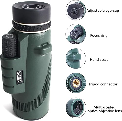 Miniatura 2 de Telescopio monocular de 40 x 60 pulgadas de alta potencia con baja luz de visión  para adultos con soporte para teléfono inteligente, para observar