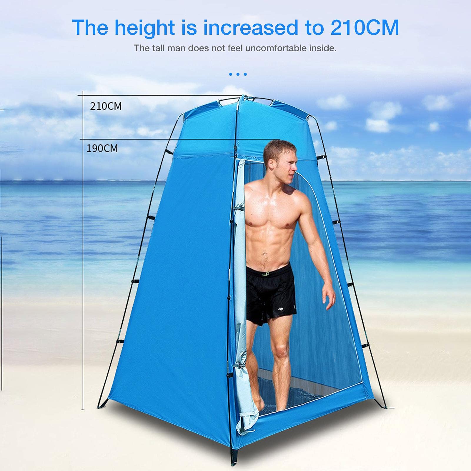 Tenda da Esterno per Fasciatoio Tenda da Doccia Pop-up Spogliatoio Portatile Riparo da Bagno Spiaggia da Campeggio Poliestere Leggero 190T (blu grigio)