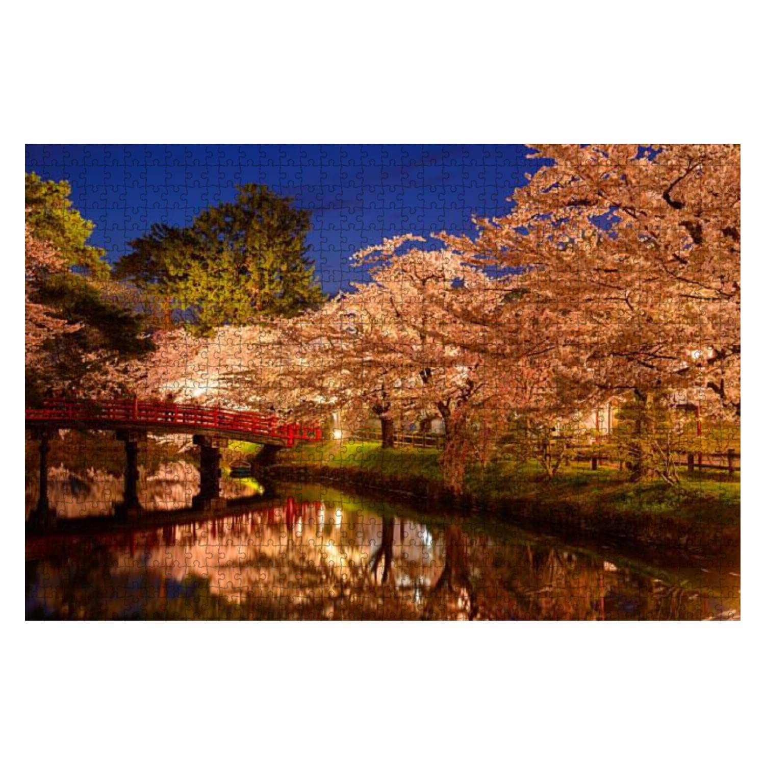 Cherry blossoms at Hirosaki Park 1000 Pieces Wooden Jigsaw Puzzles for Adults Decompression DIY Children Educational Puzzles Creative Games Toys Gift Home Decor