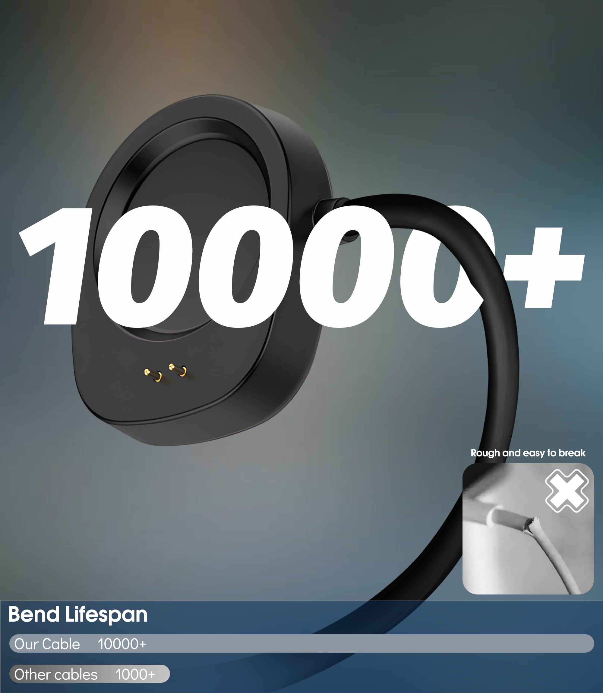 Kwmobile Câble USB Compatible Avec Huami Amazfit Balance A2286 / Balance 2 A2429 / T-Rex 3 / Helio Strap Câble - Câble Rechange Chargeur Fitness Tracker Montre Connectée - Noir