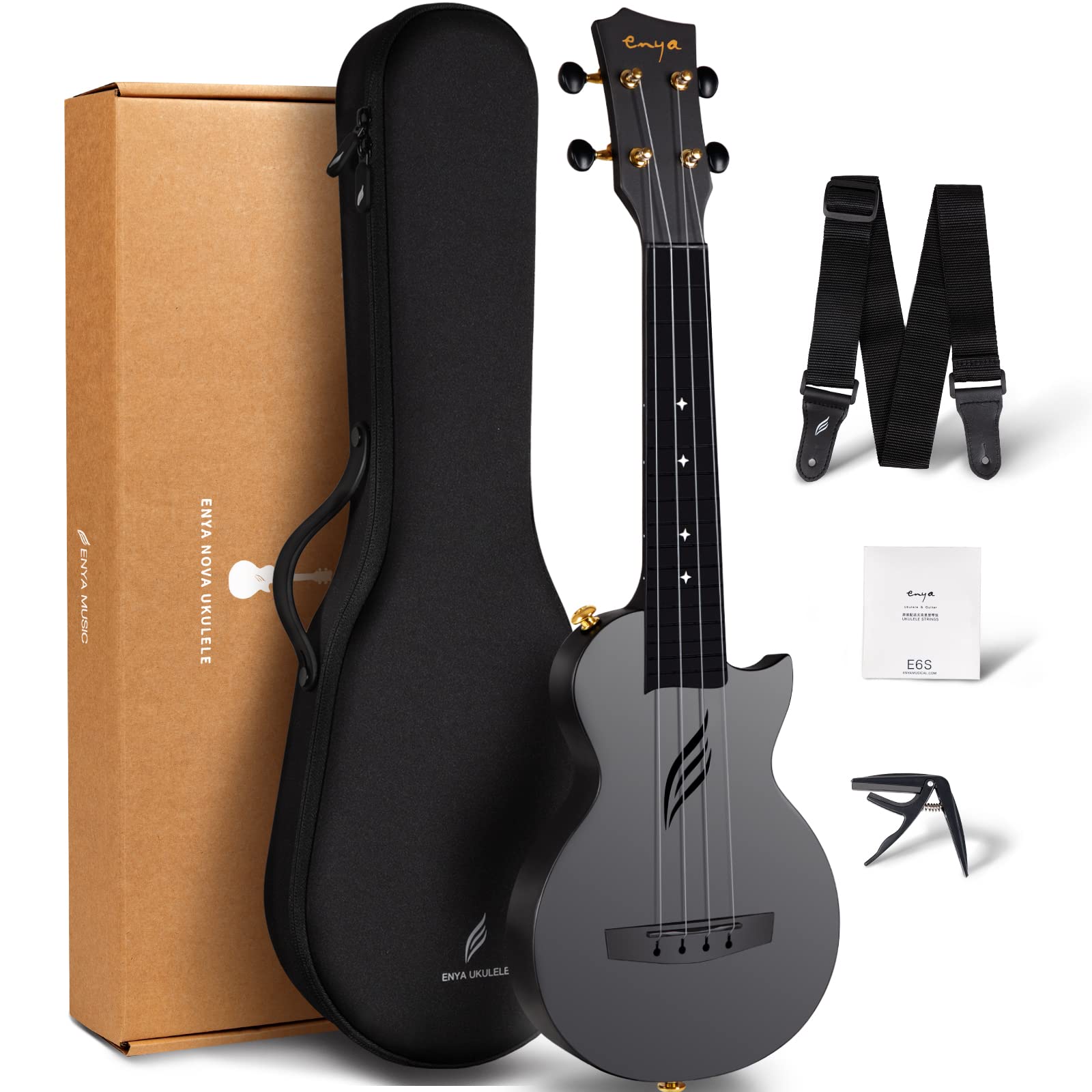 Buy Enya Soprano Ukulele 21 Inch Carbon Fiber Travel Ukelele Nova U