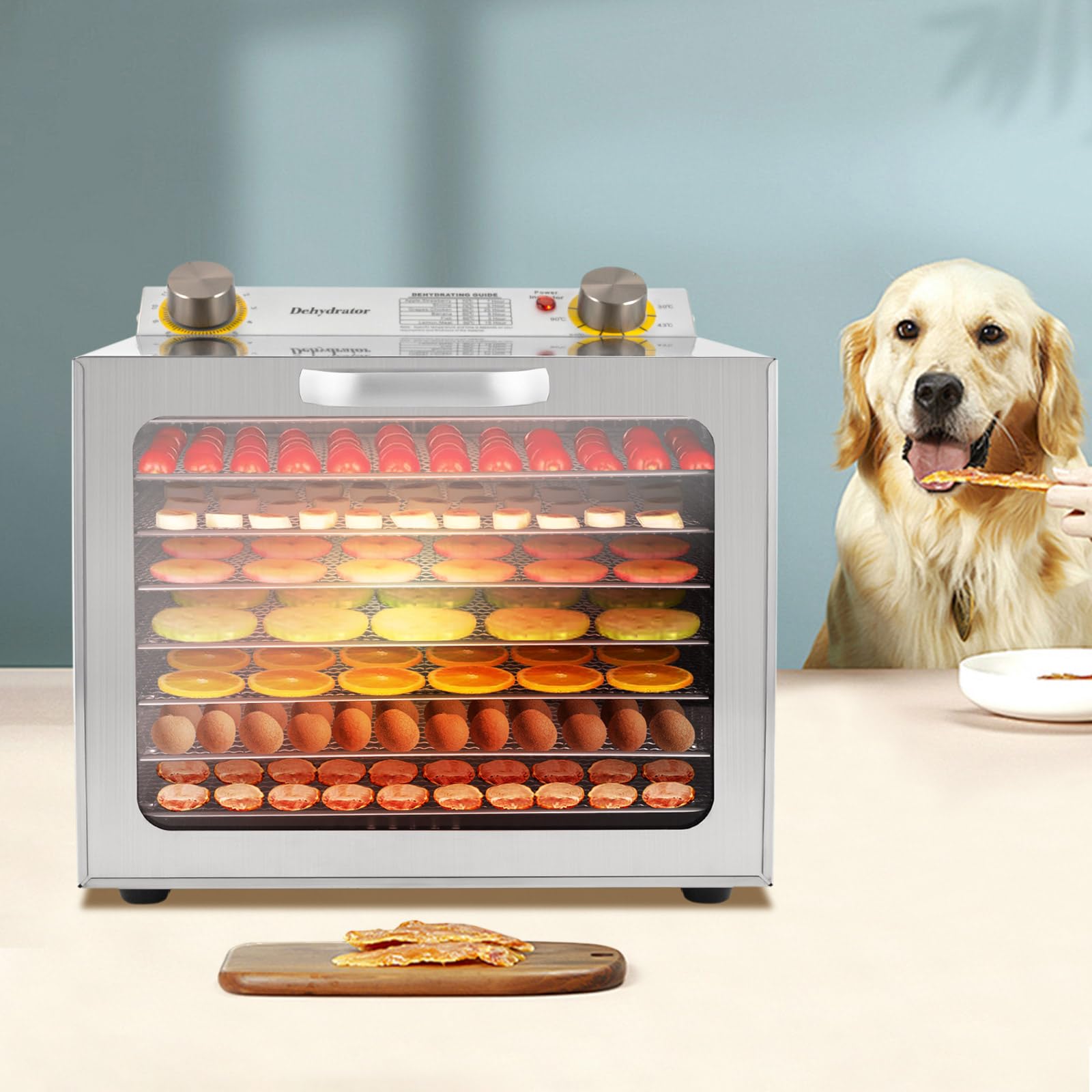 8 livelli, asciugatrice elettrica, 400 W, disidratatore alimentare in acciaio inox, essiccatore per cucine, ristoranti, panifici