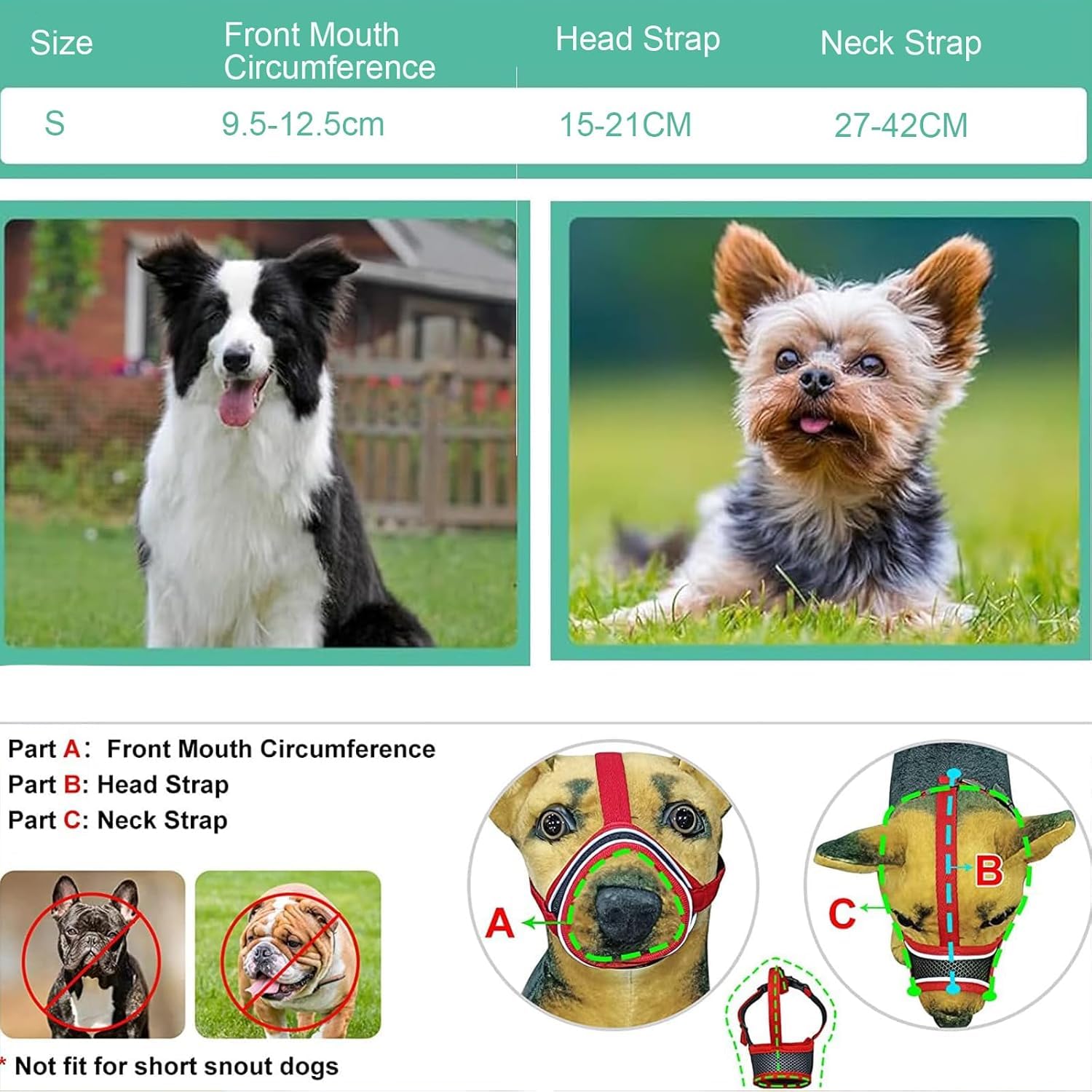 Soft Dog Muzzle for Small Dogs, Breathable Mesh Muzzle for Preventing Biting, Barking, and Chewing, Adjustable Comfortable Muzzle for Puppies and Small Breeds (S) - Image 2