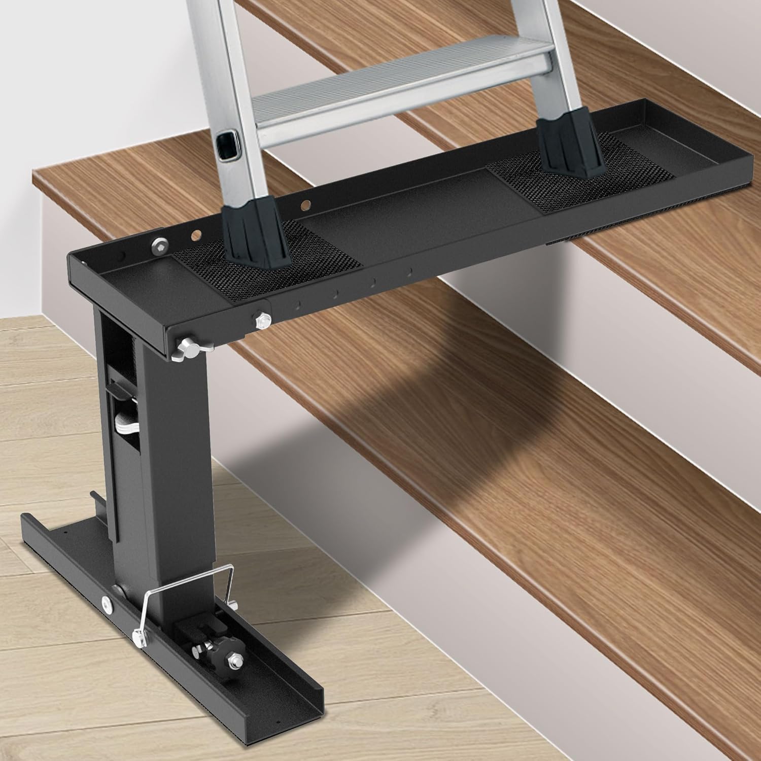 Foozet Step Ladder Stabilizer, Levelers for Extension Ladders, Adjustable Height Range for Single and Extension Ladder for Stairs 9.25”-15.3”