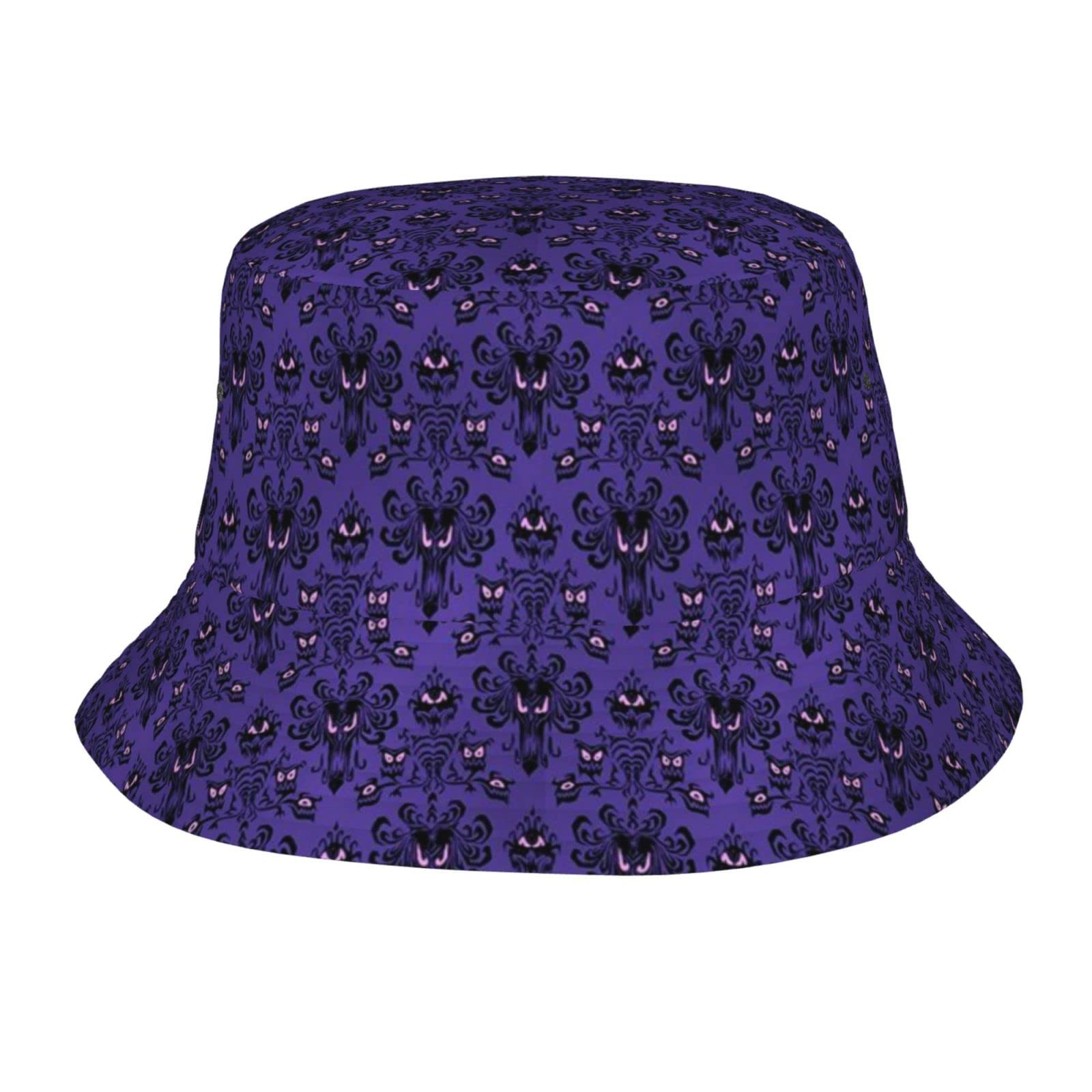 JAYWIS Haunted Mansion Print Bucket Hat Adult,Unisex Bucket Hat Summer Travel Short Brim for Men Women Teens